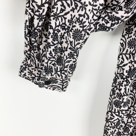 Rebecca Taylor Woodblock Vine Print Gauze Top Sz 0 - Picture 6 of 8